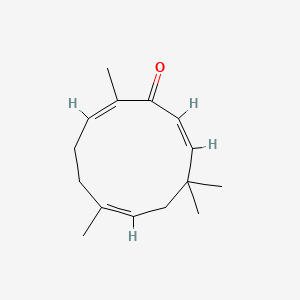 molecular formula C15H22O B1232284 2,6,9,9-Tetramethylcycloundeca-2,6,10-trien-1-one 