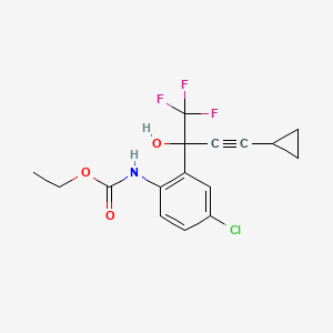 molecular formula C16H15ClF3NO3 B12323040 ethyl N-[4-chloro-2-(4-cyclopropyl-1,1,1-trifluoro-2-hydroxybut-3-yn-2-yl)phenyl]carbamate 