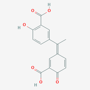 molecular formula C16H12O6 B12323077 5-[(1Z)-1-(3-carboxy-4-oxocyclohexa-2,5-dien-1-ylidene)ethyl]-2-hydroxybenzoic acid 