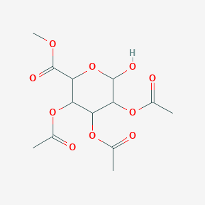 molecular formula C13H18O10 B12323099 (2R,3R,4S,5S,6S)-2-Hydroxy-6-(methoxycarbonyl)tetrahydro-2H-pyran-3,4,5-triyl triacetate 