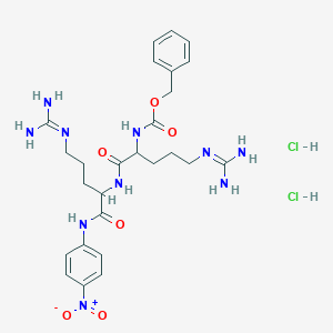 molecular formula C26H38Cl2N10O6 B12323200 benzyl N-[5-(diaminomethylideneamino)-1-[[5-(diaminomethylideneamino)-1-(4-nitroanilino)-1-oxopentan-2-yl]amino]-1-oxopentan-2-yl]carbamate;dihydrochloride 