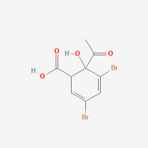 molecular formula C9H8Br2O4 B12323205 2-Acetyl-3,5-dibromosalicylic acid CAS No. 54223-76-6