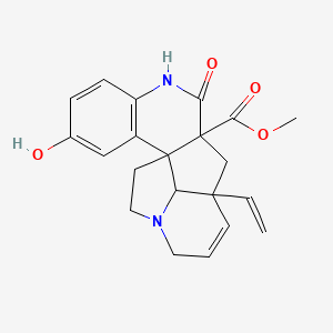 molecular formula C21H22N2O4 B12323219 Methyl 12-ethenyl-4-hydroxy-9-oxo-8,16-diazapentacyclo[10.6.1.01,10.02,7.016,19]nonadeca-2(7),3,5,13-tetraene-10-carboxylate 
