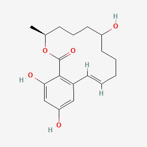 molecular formula C18H24O5 B1232325 1H-2-Benzoxacyclotetradecin-1-one, 3,4,5,6,7,8,9,10-octahydro-7,14,16-trihydroxy-3-methyl-, (3S,7R,11E)- 
