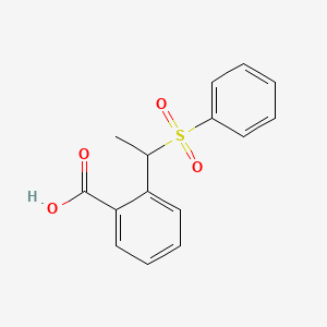 molecular formula C15H14O4S B1232333 2-[1-(Phenylsulfonyl)ethyl]benzoic acid 