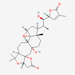 molecular formula C29H40O8 B1232335 (1R,3S,7S,10R,13S,14S,16R,18S,19S)-1-hydroxy-18-[(1R,2R)-1-hydroxy-1-[(2R)-4-methyl-5-oxo-2H-furan-2-yl]propan-2-yl]-9,9,19-trimethyl-4,8,15-trioxahexacyclo[11.8.0.03,7.03,10.014,16.014,19]henicosan-5-one 