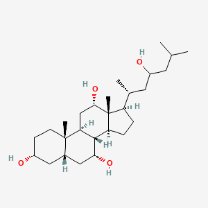 molecular formula C27H48O4 B1232344 5beta-Cholestane-3alpha,7alpha,12alpha,23-tetrol CAS No. 30673-09-7