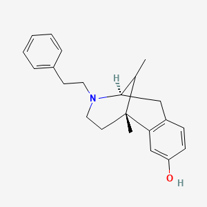 molecular formula C22H27NO B1232348 (1R,9R)-1,13-dimethyl-10-(2-phenylethyl)-10-azatricyclo[7.3.1.02,7]trideca-2(7),3,5-trien-4-ol 