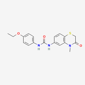 molecular formula C18H19N3O3S B1232360 1-(4-Ethoxyphenyl)-3-(4-methyl-3-oxo-1,4-benzothiazin-6-yl)urea 