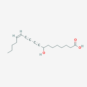 molecular formula C18H26O3 B1232365 8-hydroxy-13Z-octadecene-9,11-diynoic acid 