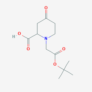 molecular formula C12H19NO5 B12323663 1-[2-[(2-Methylpropan-2-yl)oxy]-2-oxoethyl]-4-oxopiperidine-2-carboxylic acid 