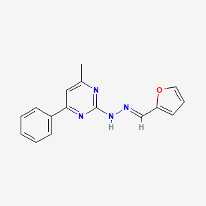 molecular formula C16H14N4O B1232369 2-Furaldehyde (4-methyl-6-phenyl-2-pyrimidinyl)hydrazone 