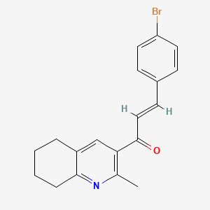 molecular formula C19H18BrNO B1232370 3-(4-Bromophenyl)-1-(2-methyl-5,6,7,8-tetrahydro-3-quinolinyl)-2-propen-1-one 