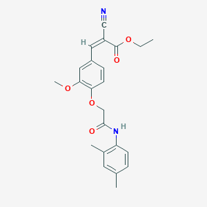 molecular formula C23H24N2O5 B1232373 2-Cyano-3-{4-[(2,4-dimethyl-phenylcarbamoyl)-methoxy]-3-methoxy-phenyl}-acrylic acid ethyl ester 
