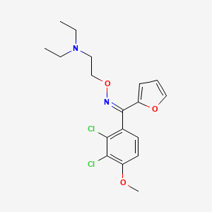molecular formula C18H22Cl2N2O3 B1232374 2-[(Z)-[(2,3-dichloro-4-methoxyphenyl)-(furan-2-yl)methylidene]amino]oxy-N,N-diethylethanamine 
