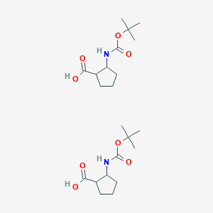 molecular formula C22H38N2O8 B12323781 Cis-2-(tert-butoxycarbonylamino)-1-cyclopentanecarboxylic acid 