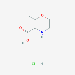 molecular formula C6H12ClNO3 B12323803 (2R,3S)-2-Methylmorpholine-3-carboxylic acid hydrochloride 