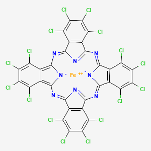 molecular formula C32Cl16FeN8 B12323906 5,6,7,8,14,15,16,17,23,24,25,26,32,33,34,35-Hexadecachloro-2,11,20,29,37,39-hexaza-38,40-diazanidanonacyclo[28.6.1.13,10.112,19.121,28.04,9.013,18.022,27.031,36]tetraconta-1,3,5,7,9,11,13(18),14,16,19(39),20,22(27),23,25,28,30(37),31(36),32,34-nonadecaene;iron(2+) 