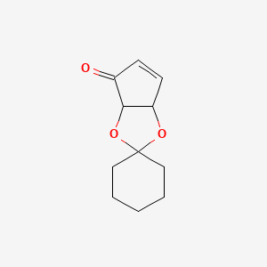 molecular formula C11H14O3 B12323933 Spiro[3a,6a-dihydrocyclopenta[d][1,3]dioxole-2,1'-cyclohexane]-4-one 