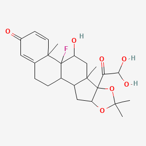 molecular formula C24H31FO7 B12324028 Triamcinolone acetonide 21-aldehyde hydrate 