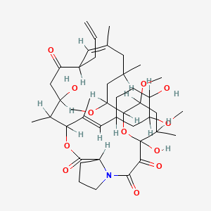 (17Z)-1,13-Dihydroxy-11-[(E)-1-(4-hydroxy-3-methoxycyclohexyl)prop-1-en-2-yl]-22,24-dimethoxy-12,18,20,26-tetramethyl-16-prop-2-enyl-10,27-dioxa-4-azatricyclo[21.3.1.04,8]heptacos-17-ene-2,3,9,15-tetrone