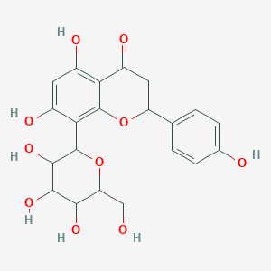 molecular formula C21H22O10 B12324069 Flavanone, 8-beta-D-glucopyranosyl-4',5,7-trihydroxy-, (S)-(8CI); (2S)-8-beta-D-Glucopyranosyl-2,3-dihydro-5,7-dihydroxy-2-(4-hydroxyphenyl)-4H-1-benzopyran-4-one 