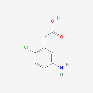 molecular formula C8H8ClNO2 B12324262 5-Amino-2-chlorophenylacetic acid 