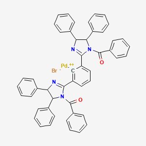 molecular formula C50H37BrN4O2Pd B12324294 Palladium, [2,6-bis[(4S,5S)-1-benzoyl-4,5-dihydro-4,5-diphenyl-1H-imidazol-2-yl-kappaN3]phenyl-kappaC]bromo-, (SP-4-3)- 