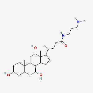 molecular formula C29H52N2O4 B12324386 N-[3-(dimethylamino)propyl]-4-(3,7,12-trihydroxy-10,13-dimethyl-2,3,4,5,6,7,8,9,11,12,14,15,16,17-tetradecahydro-1H-cyclopenta[a]phenanthren-17-yl)pentanamide 
