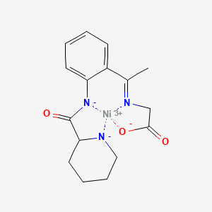 molecular formula C16H18N3NiO3 B12324395 nickel(3+);2-[1-[2-(piperidin-1-ide-2-carbonylazanidyl)phenyl]ethylideneamino]acetate 