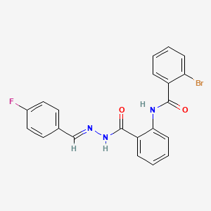 molecular formula C21H15BrFN3O2 B1232440 2-bromo-N-(2-{[2-(4-fluorobenzylidene)hydrazino]carbonyl}phenyl)benzamide 