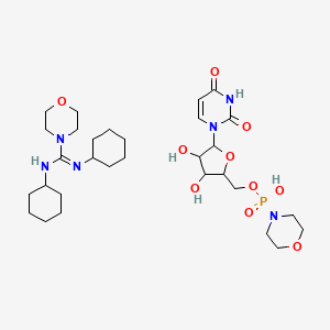 molecular formula C30H51N6O10P B12324413 N,N'-dicyclohexylmorpholine-4-carboximidamide;[5-(2,4-dioxopyrimidin-1-yl)-3,4-dihydroxyoxolan-2-yl]methoxy-morpholin-4-ylphosphinic acid 