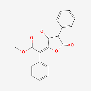 molecular formula C19H14O5 B1232443 methyl (2E)-2-(3,5-dioxo-4-phenyloxolan-2-ylidene)-2-phenylacetate 