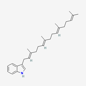 molecular formula C28H39N B1232448 1H-Indole, 3-(3,7,11,15-tetramethylhexadeca-2,6,10,14-tetraenyl)- 