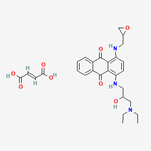 molecular formula C28H33N3O8 B1232450 1-((3-(Diethylamino)-2-hydroxypropyl)amino)-4-((2,3-epoxypropyl)amino)-9,10-anthracenedione fumaric acid salt CAS No. 144181-12-4