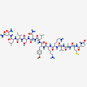 molecular formula C68H114N18O18S B12324509 Pyr-met-ala-val-lys-lys-tyr-leu-asn-ser-ile-leu-asn-NH2 