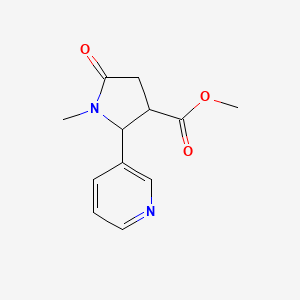 molecular formula C12H14N2O3 B12324582 Methyl 1-methyl-5-oxo-2-(pyridin-3-YL)pyrrolidine-3-carboxylate 