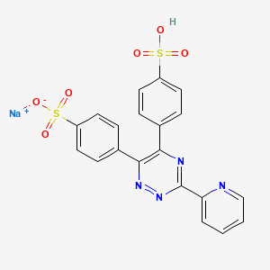 molecular formula C20H15N4NaO7S2 B1232459 3-(2-Pyridyl)-5,6-diphenyl-1,2,4-triazine-p,p'-disulfonic acid monosodium salt hydrate CAS No. 69898-45-9