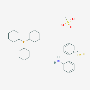 molecular formula C31H46NO3PPdS B12324637 Methanesulfonato(tricyclohexylphosphine)(2'-amino-1,1'-biphenyl-2-yl)palladium(II) 
