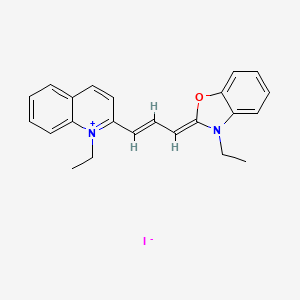 molecular formula C23H23IN2O B1232467 1-Ethyl-2-(3-(3-ethyl-3H-benzoxazol-2-ylidene)prop-1-enyl)quinolinium iodide CAS No. 72998-56-2