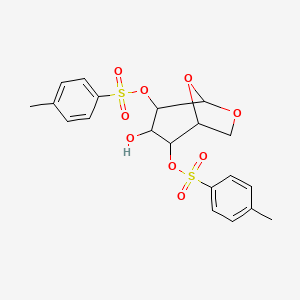 molecular formula C20H22O9S2 B12324713 beta-D-Glucopyranose, 1,6-anhydro-, 2,4-bis(4-methylbenzenesulfonate) 