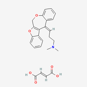 molecular formula C25H25NO6 B1232472 [3-benzofuro[2,3-c][1]benzoxepin-12(6H)-ylidenepropyl]dimethylammonium hydrogen fumarate CAS No. 76014-78-3
