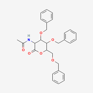 molecular formula C29H31NO6 B12324762 N-(4,5-Bis(benzyloxy)-6-((benzyloxy)methyl)-2-oxotetrahydro-2H-pyran-3-yl)acetamide 