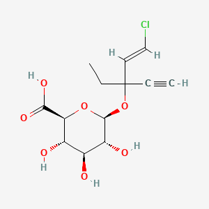 molecular formula C13H17ClO7 B1232478 Ethchlorvynol glucuronide CAS No. 56050-11-4
