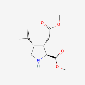 molecular formula C12H19NO4 B12324837 methyl (2S,3S,4S)-3-(2-methoxy-2-oxoethyl)-4-prop-1-en-2-ylpyrrolidine-2-carboxylate 
