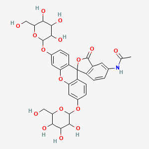 molecular formula C34H35NO16 B12324839 N-[3-oxo-3',6'-bis[[3,4,5-trihydroxy-6-(hydroxymethyl)oxan-2-yl]oxy]spiro[2-benzofuran-1,9'-xanthene]-5-yl]acetamide 