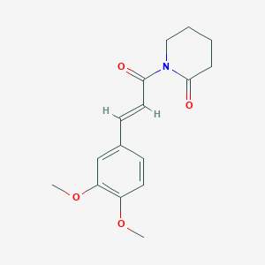 1-[(E)-3-(3,4-dimethoxyphenyl)prop-2-enoyl]piperidin-2-one