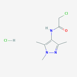 molecular formula C8H13Cl2N3O B12324847 2-Chloro-N-(1,3,5-trimethyl-1H-pyrazol-4-yl)-acetamide hydrochloride 