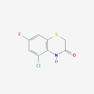 molecular formula C8H5ClFNOS B12325059 2H-1,4-Benzothiazin-3(4H)-one, 5-chloro-7-fluoro- 