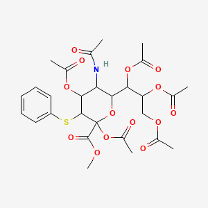 molecular formula C28H35NO14S B12325100 Methyl 5-acetamido-2,4-diacetyloxy-3-phenylsulfanyl-6-(1,2,3-triacetyloxypropyl)oxane-2-carboxylate 